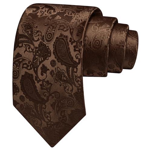 Image of GUSLESON 3.15 inch(8cm) Fashion Paisley Ties Mens Woven Jacquard Necktie for Wedding