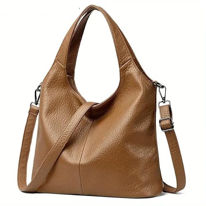Image of Crossbody Bag for Women, Black Tone Shoulder Handbag for Women, Grain Texture with Inner Padded Pocket Handbag