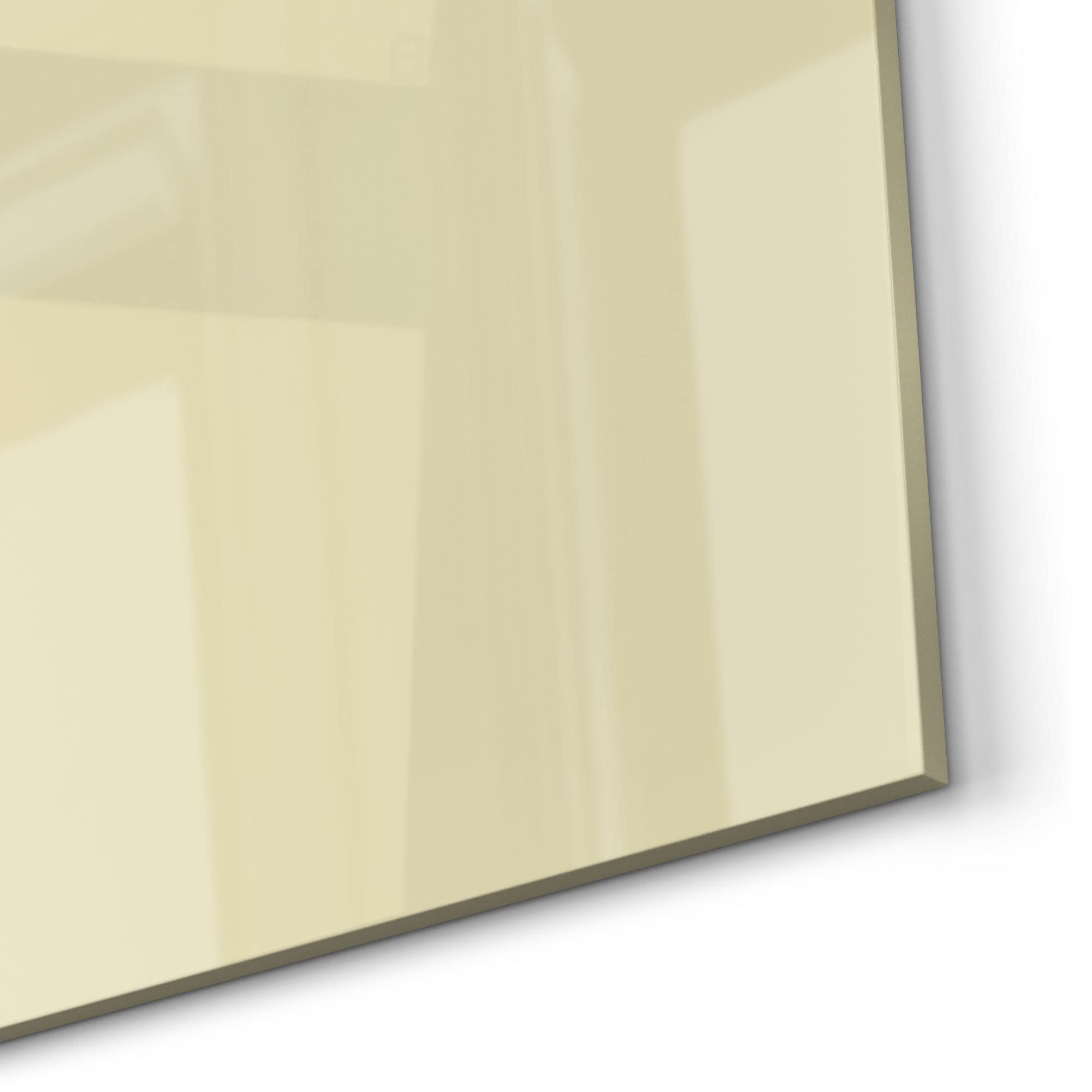 DEQORI Küchenrückwand Glas | Unifarben - Beige | 80x60 cm | Bad- oder Herd-Rückwand | Herdblende Spritzschutz für Küche & Badezimmer | moderne Deko für Fliesenspiegel