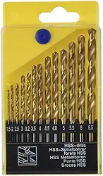 Conjunto de brocas torcidas de titânio - 13 peças de aço de alta velocidade com haste hexagonal para liga de alumínio e plástico de madeira, troca rápida, 1,5 a 6,5 mm