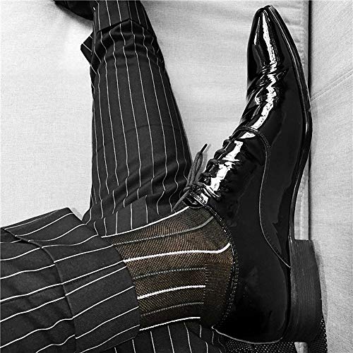 Goobester Men's Formal Business Streetwear Dress Black Male Suit Stripe Tube Socks4