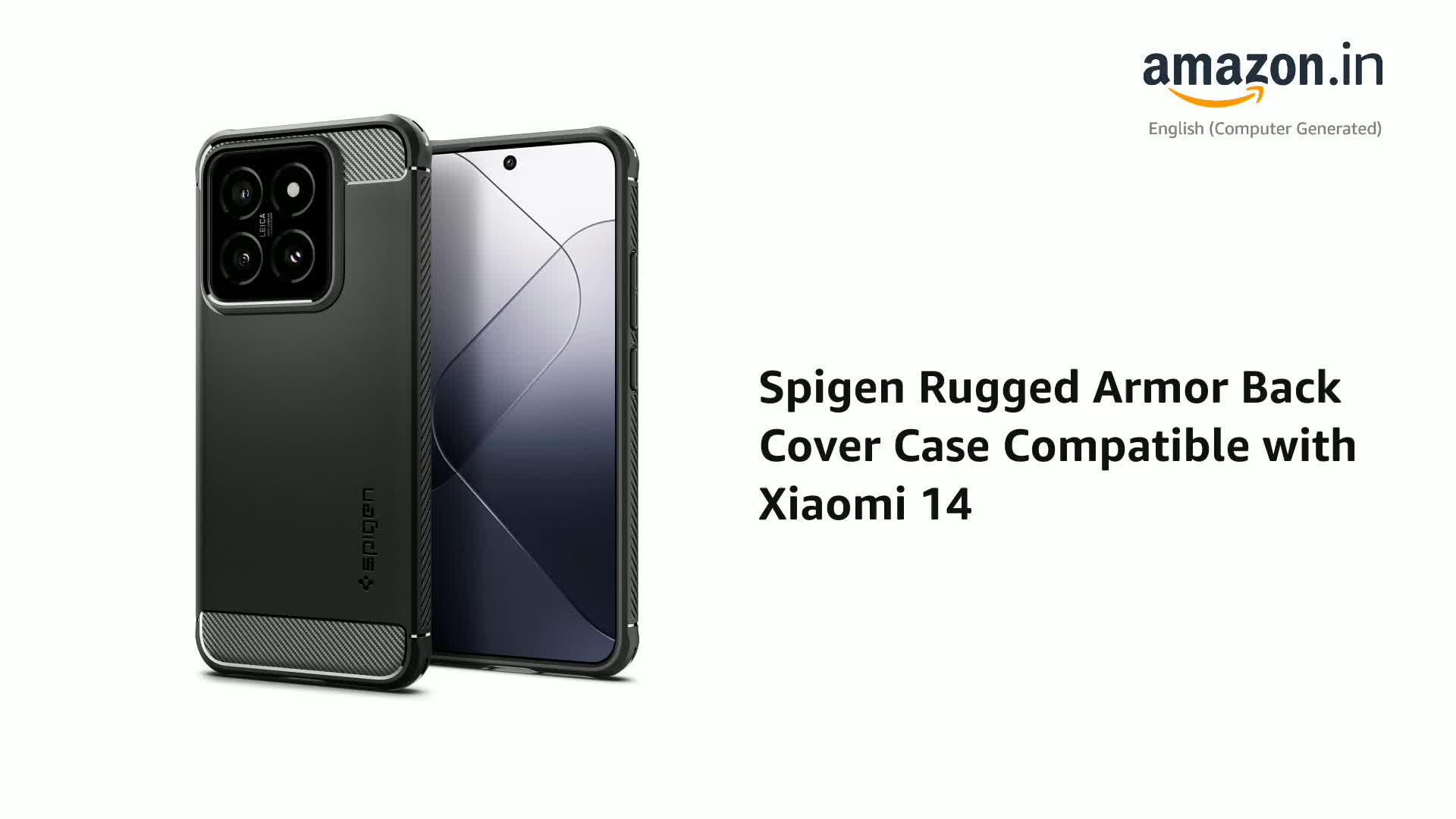 Spigen Rugged Armor | Compatible with Xiaomi 14 Back Cover Case