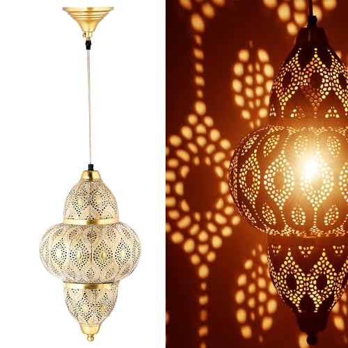 2 Orientalische Lampen-Endkappen Mit Glückssymbol - Antik Gold, 5,5 Cm Hoch
