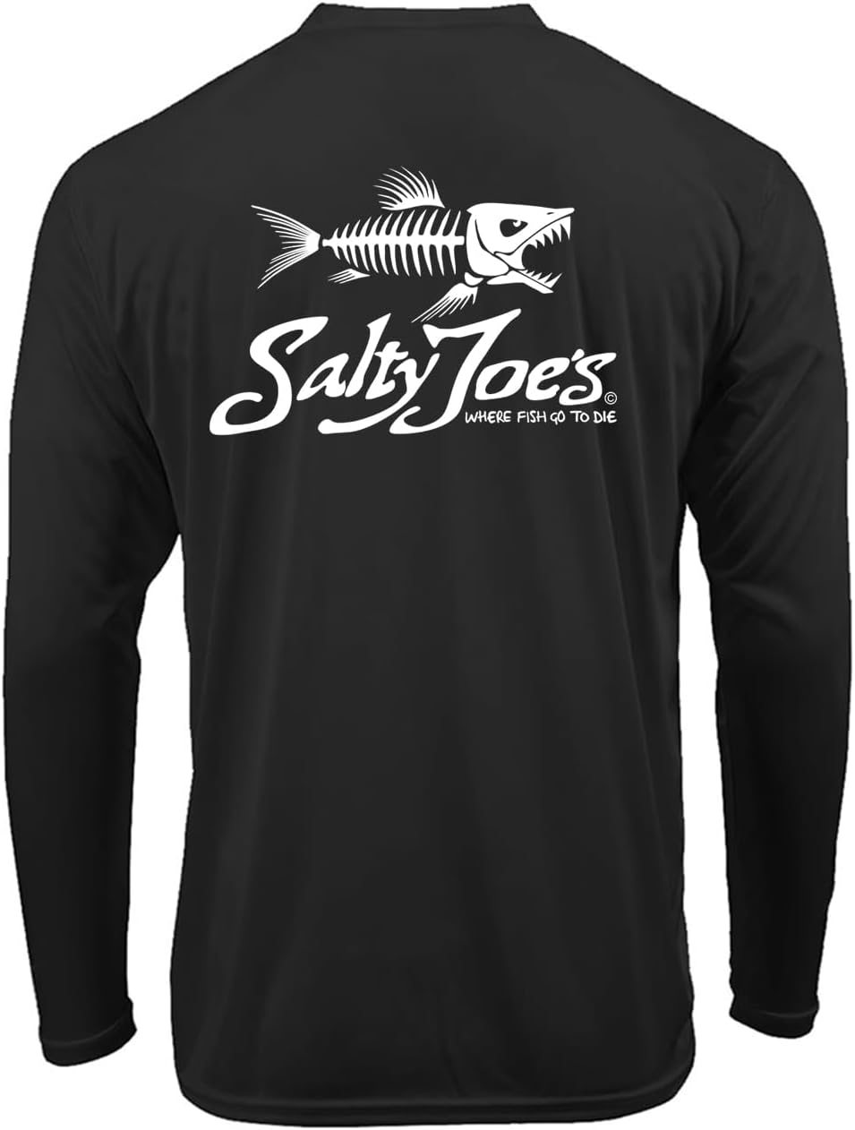 SALTY JOES Men's Skeleton Fish Logo UPF 50 Long Sleeve Sun Shirt XS-4XL