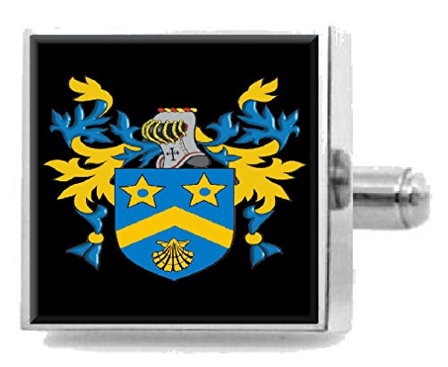Clip para corbata pasador heráldico de la familia Maccain Escocia con escudo de apellidos grabado