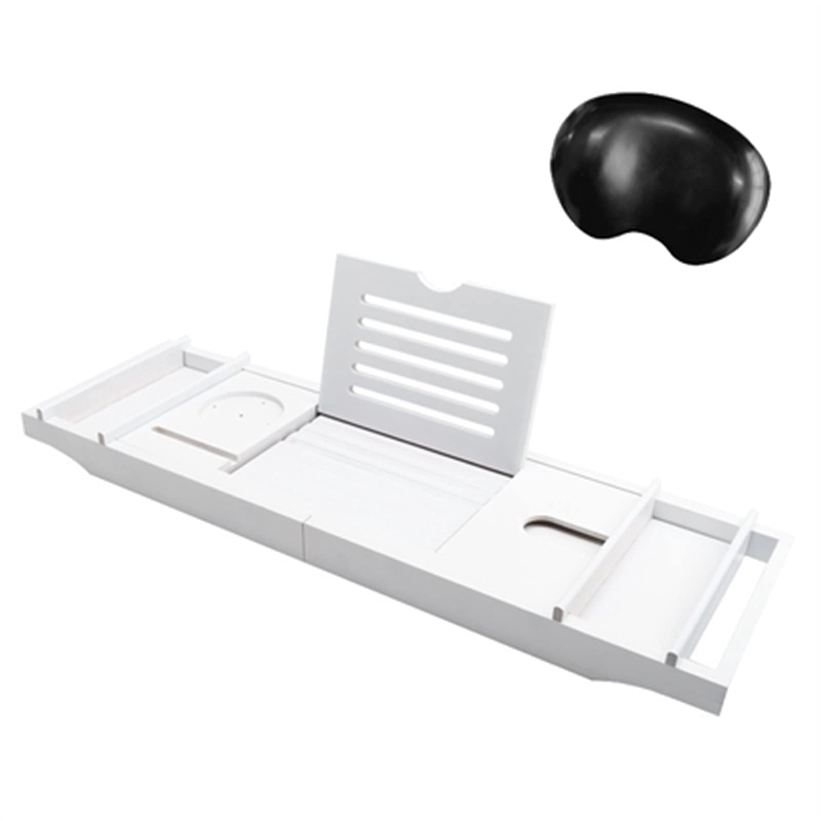 Bandeja de bambú para bañera con lados extensibles y soporte de jabón extraíble, soporte de baño ajustable para accesorios de spa y artículos esenciales