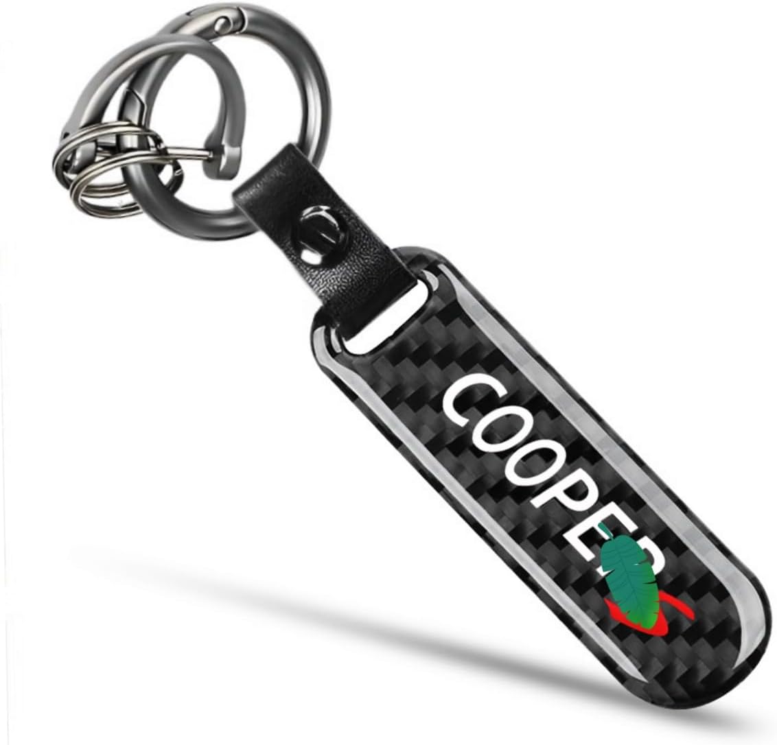 1PCS Car Keychain excellent carbon fiber texture Keychain detachable key rings Compatible with cooper key accessories