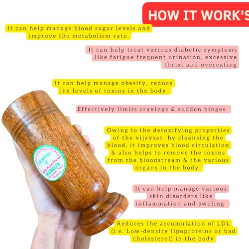 Image of Wooden Vijaysar Wood Tumbler Glass - 90ml Ayurvedic Glass for Blood Circulation, Sugar Control, Natural Health Benefits - Pack of 1