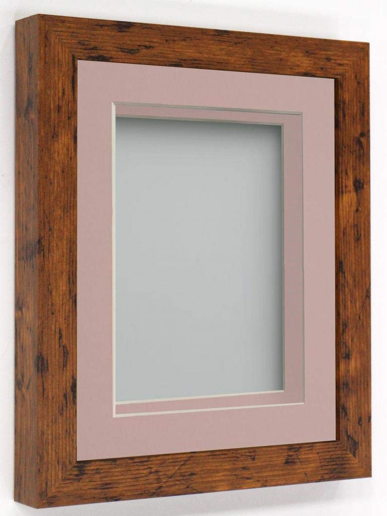 Rickman Box Frame Rustic with Pink Mount, 10x8 for 8x6 inch