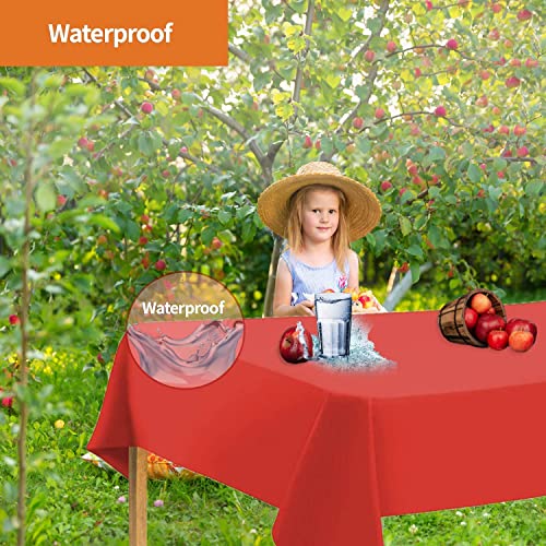 Image of Party Dimensions Orange Disposable Plastic Tablecloth for Rectangle Tables (48 Pack) Premium Decorative Table Cloths for Parties, Events & Weddings, Indoors & Outdoors, 54 x 108 inches
