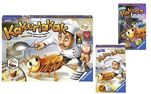 Preisvergleich Produktbild Ravensburger Spiele-Set: 22212 - Kakerlakak + 23391 - Kakerlakak, Mitbringspiel + 23424 - "Kakerlaloop Mitbringspiel