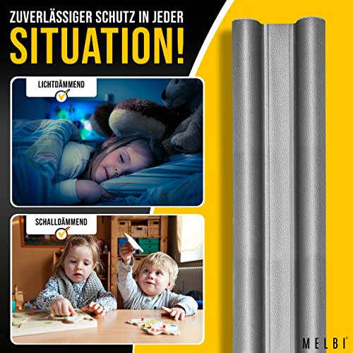 MELBI® - Premium tochtstopper voor deuren lederlook, deurbodemafdichting om stookkosten te besparen, op maat gemaakte deurafdichting, warmte-isolerend & energiebesparend, tochtstop 96 cm (1, grijs) - Image 7