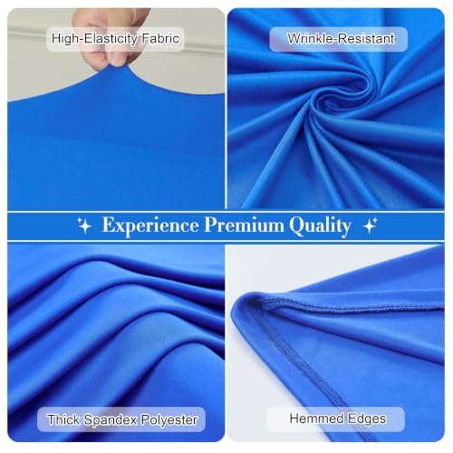 Image of Red Yellow Royal Blue Arch Backdrop Cover Set of 3-6ft 6.6ft 7.2ft Wrinkle Free Spandex Wedding Arch Stand Covers for Birthday Party, Baby Shower, or Banquet Decoration Round Top Chiara Arch Cover