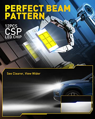 Auxito 2023 Upgraded 9005 Hb3 Led Headlight Bulbs, 24000Lumens 120W Per Set, 700% Brighter, 6500K Cold White Headlight Conversion Kits, Non-Polarity Plug And Play For High Beam Low Beam, Pack Of 2 #TOP2