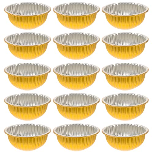 healvian 20個 使い捨て耐熱アルミホイル容器 丸型テイクアウトボウル や調理用 加厚設計で変形しにくい 素材