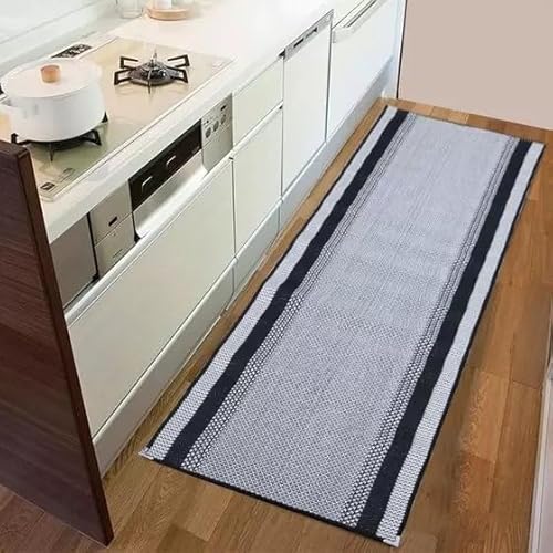 Tapete Passadeira Sisal 2,30m Cinza Preto Corredor Quarto Lancer