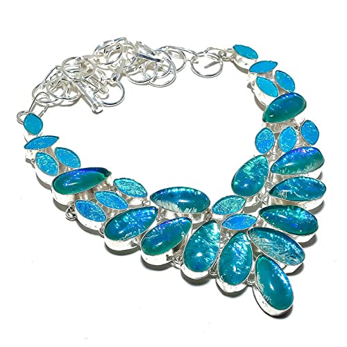 Collier opale triplette bleue bijoux artisanaux argent femme