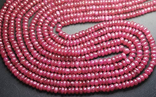 Saphir Rose en Rondelles Lisses 3,5-4mm, Perles Naturelles de Prestige pour Bijoux