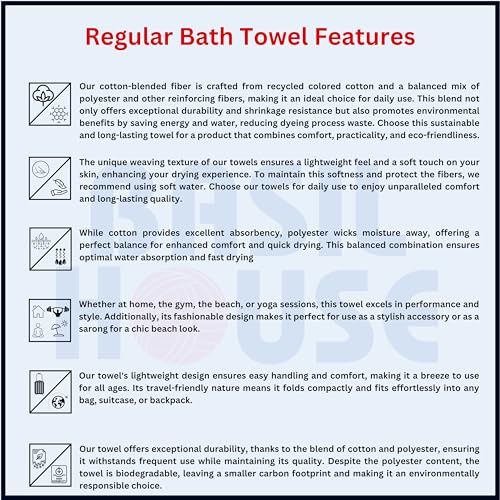 Image of Bathing Towel|Cotton Bath Towels for Men|Cotton Towels for Women|Light Weight Travel Friendly Quick Dry Good Absorbent Tauliya|Kerala thorthu|Bath Towel Set Pack of 4 for Family