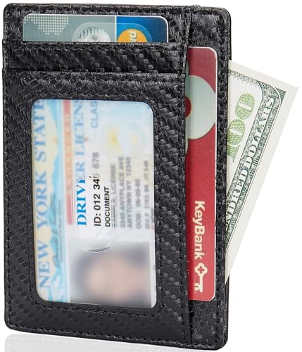 LinsCraft Slim Minimalist Wallet, Small Leather Front Pocket Wallets, RFID Blocking, Credit Card Holder for Men Women2