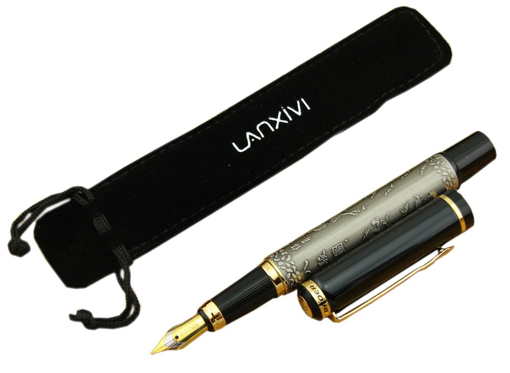 Lanxivi Baoer 507 Horse Pattern Fountain Pen (Silver)