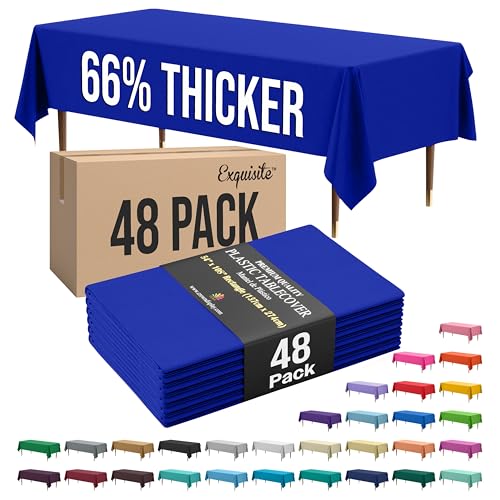 Image of Exquisite Dark Blue Rectangle Tablecloth 54 inchx108 inch - 48 Pack