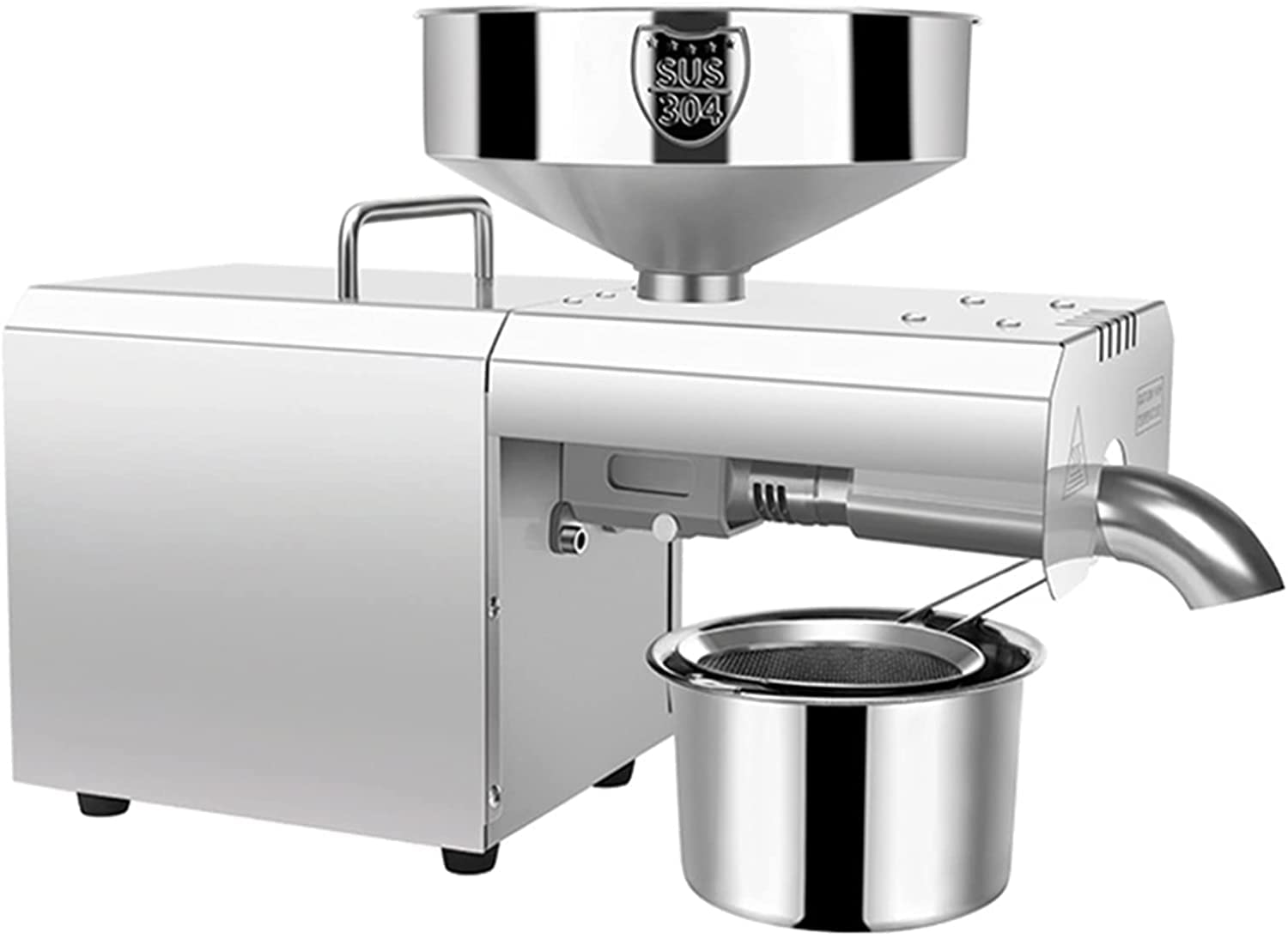 Aserzenith 1 Automatic Oil Press Machine 610W Essential Oil Press Machine ≥90% High Oil Yield Extractor, Cold/Hot Oil Expeller, For Nuts Walnut Linseed Almond Rapeseed Sesame