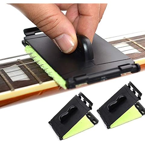 SAPHUE Guitar String Cleaner Clean Fretboard Cloth Tool Scrubber for Cleaning Maintenance Care Kit for Violin/Bass/Ukulele/Electric Guitars and Other Musical Instrument 2 Pack Cover