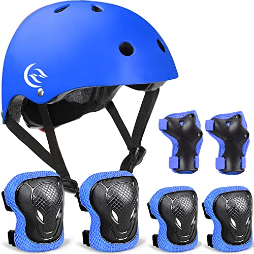 Kids Bike Helmet Set Skateboard Knee Pads - Kids Helmet Elbow Pads Wrist Guards Adjustable For 5~15Yrs Girl Boy Kids Protective Gear Set For Sport Cycling Bike Roller Skating Scooter #TOP5