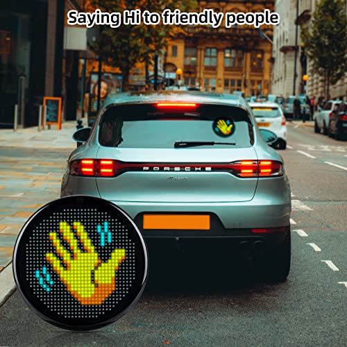Gelrova Funny Car Accessories - Led Safety Car Sign Light 2Nd Generation, Custom Text Pattern Animation Scrolling Programmable Led Sign, Great Way To Communicate With Other Drivers #TOP5