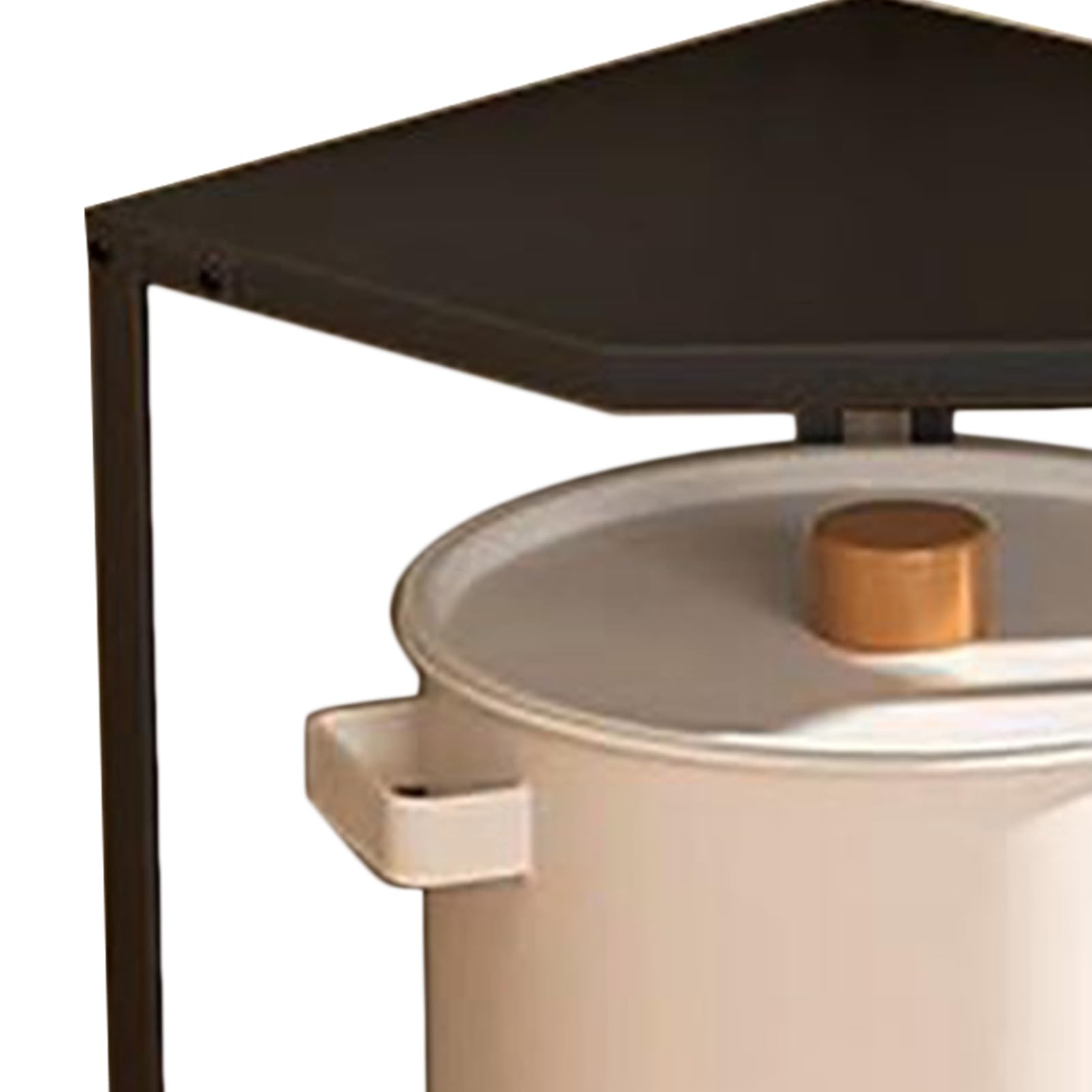 Estante de Esquina Pequeño para Cocina, Soporte para Utensilios de Cocina de Acero Al Carbono, Estante para Ollas que Ahorra Espacio en Forma de Abanico, Organizador de (2 Capas
