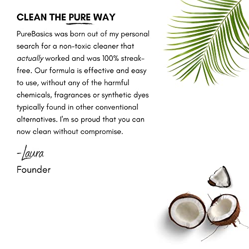 Pure Basics Window And Glass Cleaner - Plant Based Formula - No Streaks - Hypoallergenic - 24 Fl. Oz. #TOP5