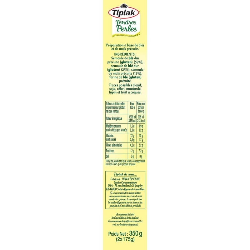 TIPIAK - Tendres Perles 350G - Lot De 2 - Vendu Par Lot