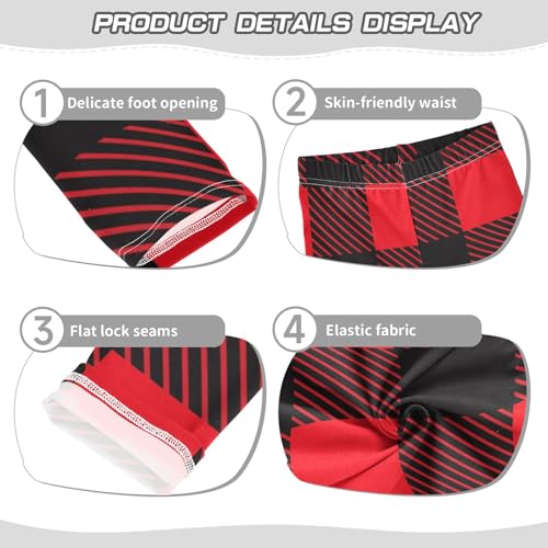 GuoChe Red Black Plaid Girls Shorts Cotton Cartwheel Shorts Outfits Clothes for Vacation3