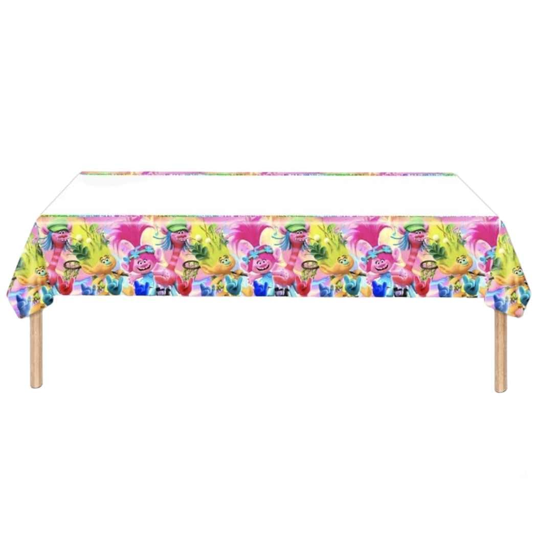 EMZELTrolls and Friends Birthday Party Tablecloth Table Cover Disposable Plastic 180x108cm