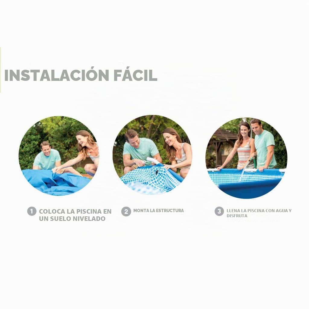 Intex 28202UK 10ft x 30in Metal Frame Swimming Pool with Filter Pump, 4,485 Liters, Blue, 305x76 cm