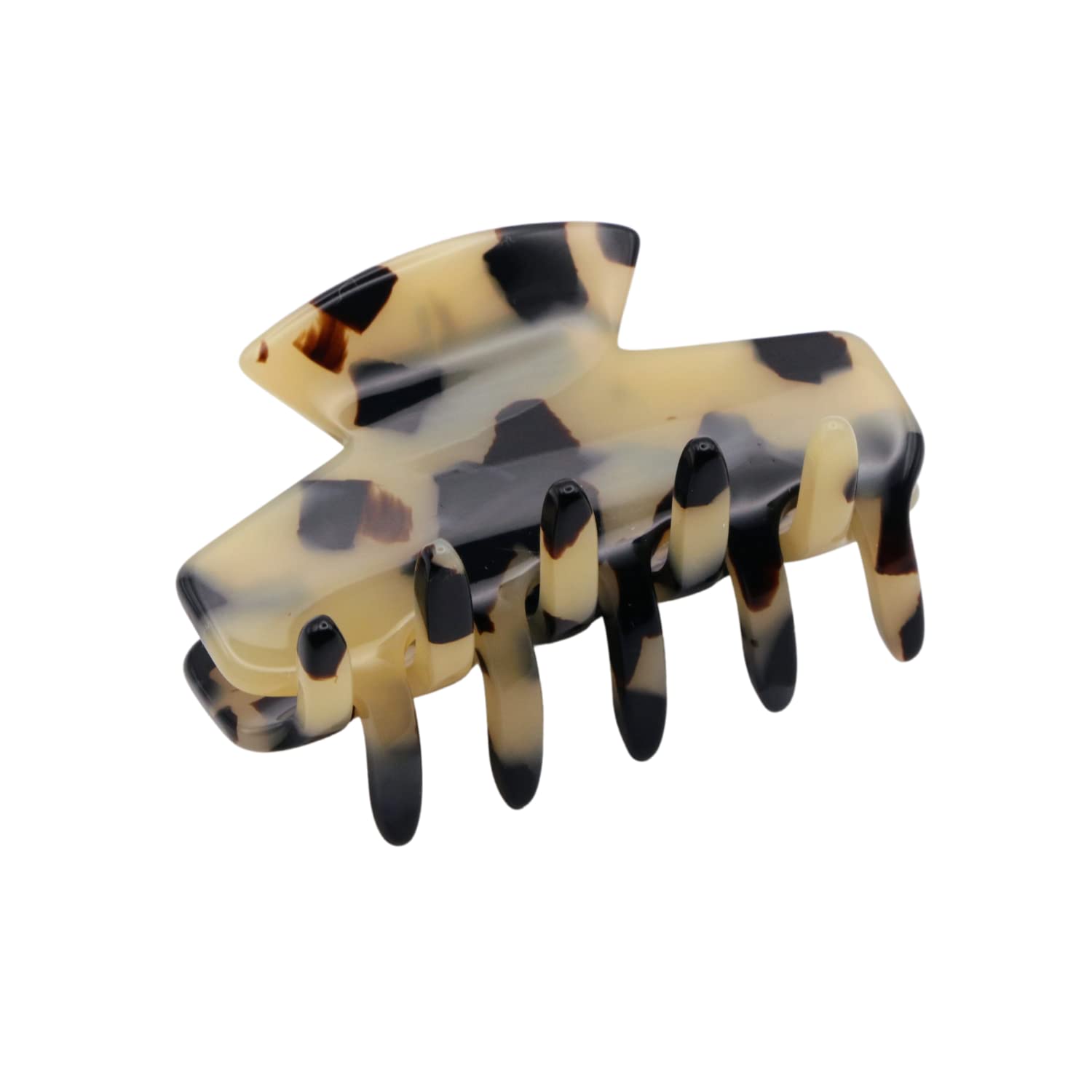 French Amie Chic Handmade Celluloid Small Jaw Hair Claw Clip Clamp Clutcher (White Tokyo)