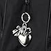 Silver Keychains Heart Bow Flower Keychain Accessories Kawaii Key Chains Women Cute Keychain Charms Floral Bowknot Heart Phone Charm Bag Charms for Handbags Key Chain Key Ring Pendant Purse Charm