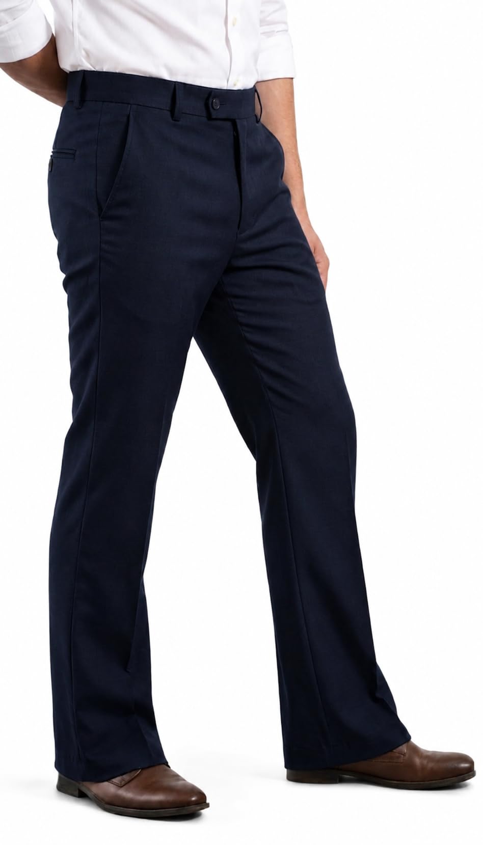 Men's Navy Blue Bootcut Pant-picture-38
