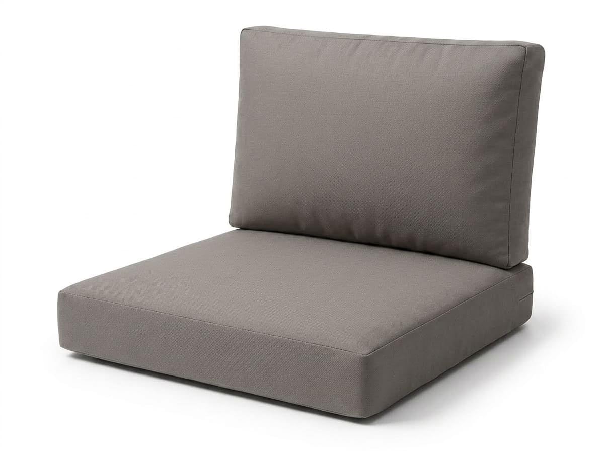 Rattan Garden Furniture Cushions Set – High-Density Foam Support, Outdoor Replacement Cushions for Patio Sofa & Conservatory – Water Resistant Covers (Grey, Back 56cm × 45cm x 7.5cm)