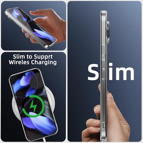 Image of X-level Clear Case for Google Pixel 9 / Pixel 9 Pro, Non-Yellowing Soft TPU Ultra-Thin Phone Cover, Anti-Slip Scratch Resistant, Slim Fit Silky Touch Shockproof Phone Cases for Pixel 9 Pro, Clear