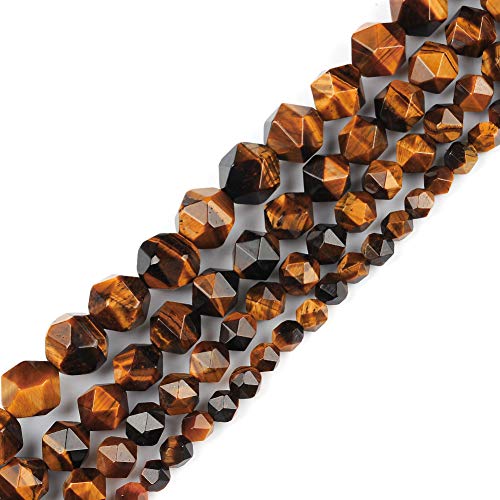 Ruilong AA+ Grade Faceted Natural Stone DIY Precious Gemstone Loose Strand Beads for Jewelry Making (Tiger Eye, 8MM) - Image 2