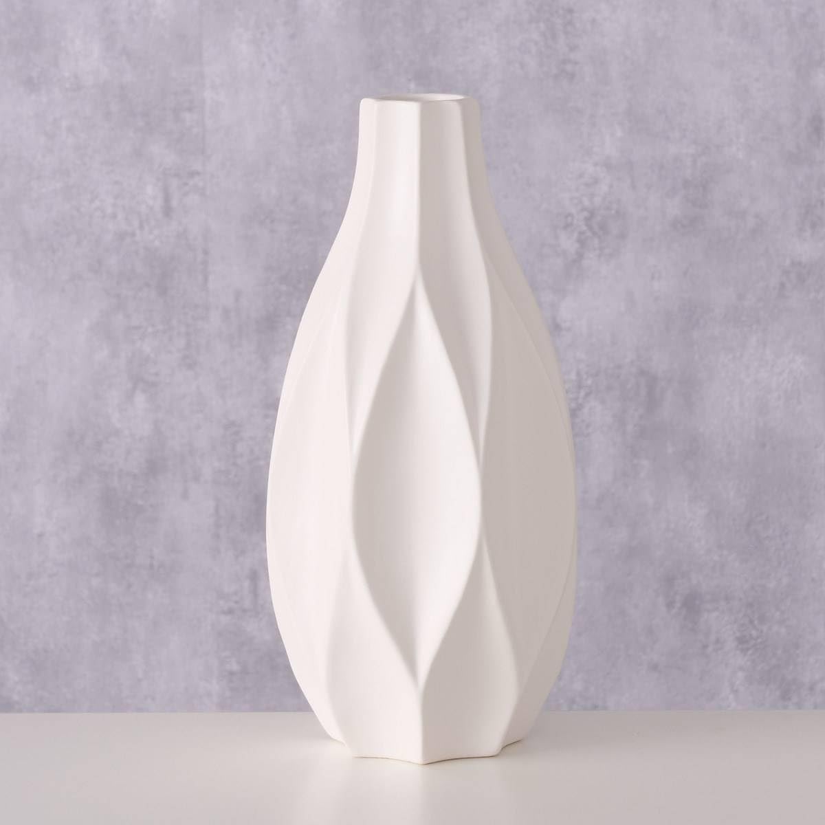 Vase décoratif Avantika, 30 cm, mat, couleur : blanc