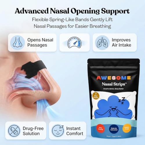 Image of AWESOME Nasal Strips for Snoring Relief & Easy Breathing, 7 Count