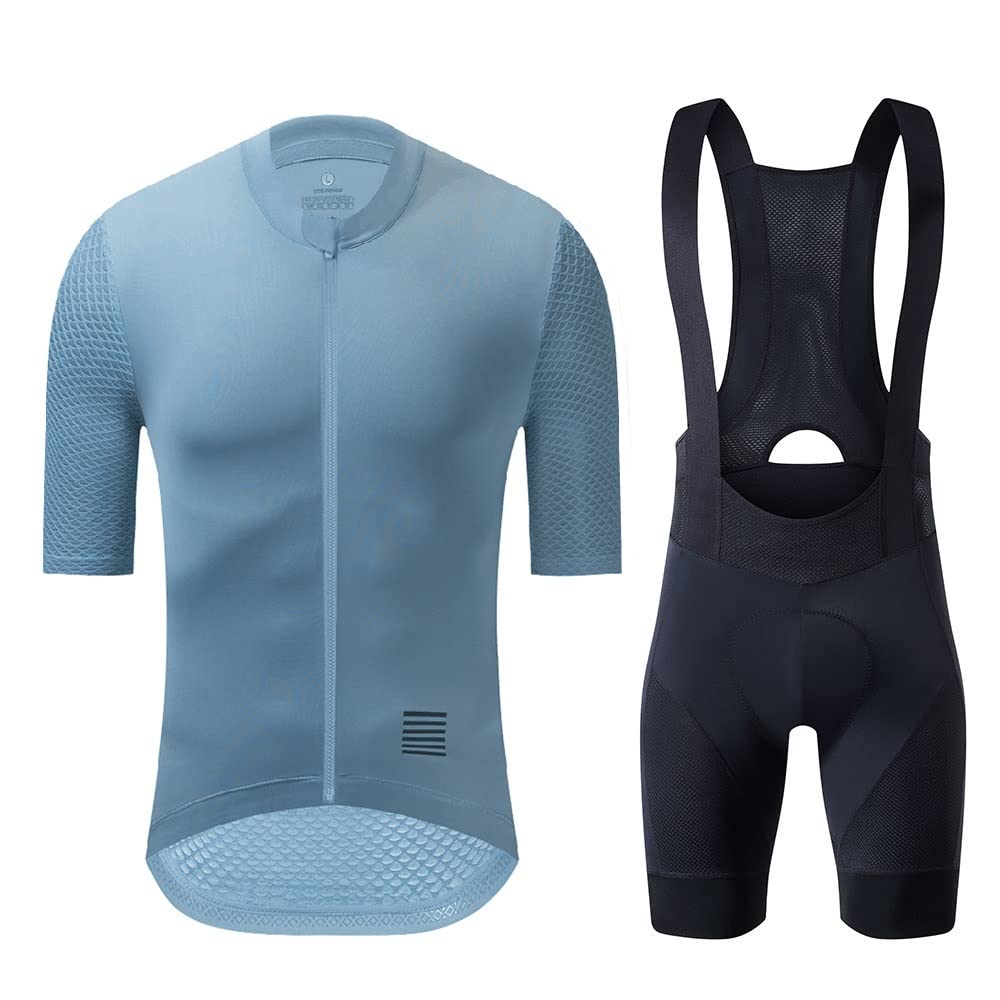 Culotte Ciclismo Hombre Ciclismo Jersey Set clásico Mountain Bike Bib Shorts Kit Reflectante Ropa de Bicicleta Personalizada(White,Asia-M)