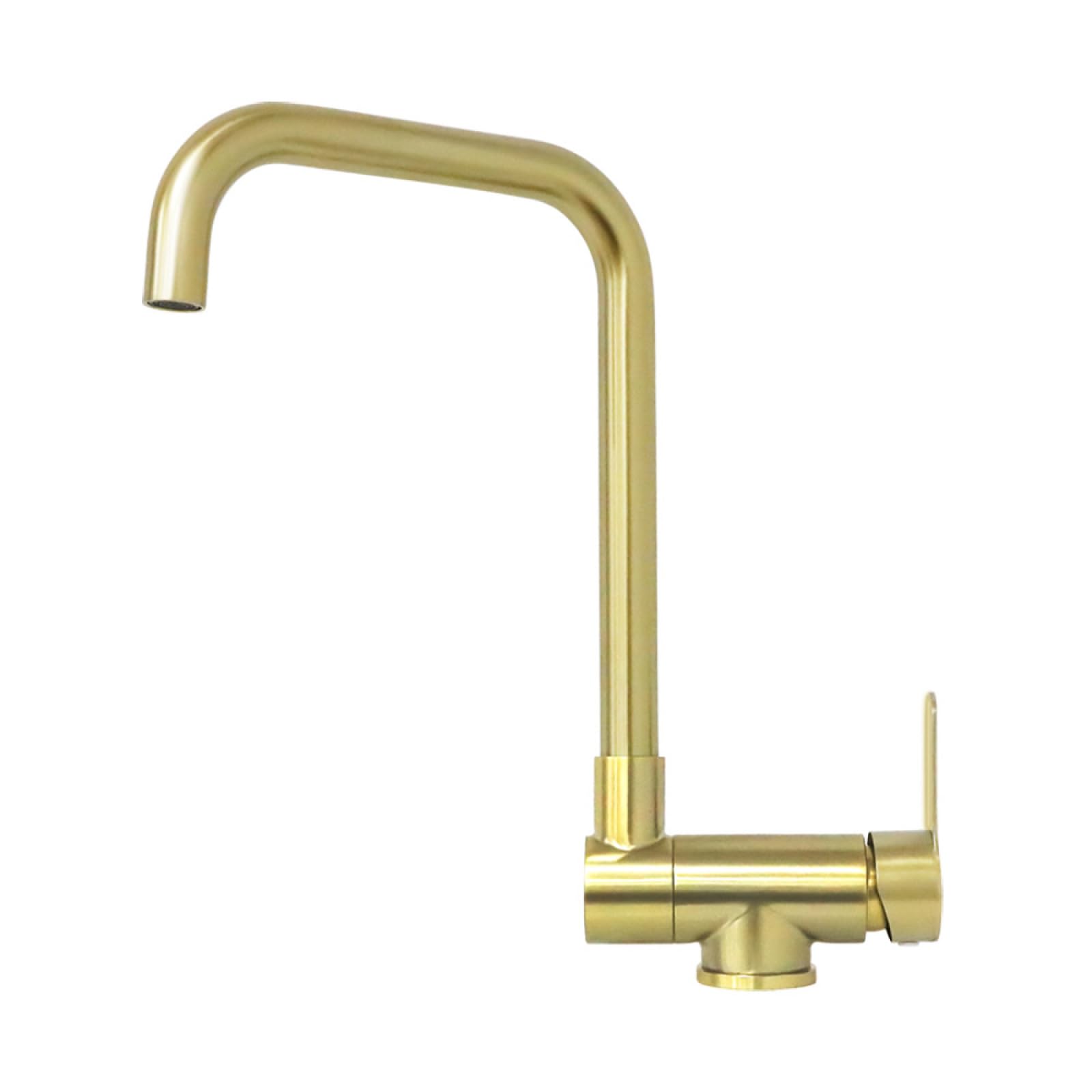 Fanjubei String Gold Kitchen 304 Stainless Steel Foldable Hot And Cold Water Faucet, Brushed Gold
