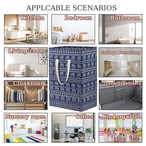 Image of Waterproof Laundry Hamper Collapsible Laundry Basket Extended Cotton Handle Laundry Bag Large Clothes Storage Toy Organization for Bathroom Bedroom Laundryroom College Dorms