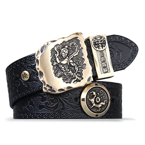 Ceinture en cuir pour homme avec boucle cuivre décontractée au quotidien