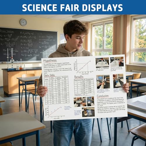 Image of VinTS 30Pcs White Poster Board, 22 inch x 28 inch White Poster Paper | Large Thickness Vision Poster Board for Art Display Board, Science Fair, DIY Art, School Arts & Crafts