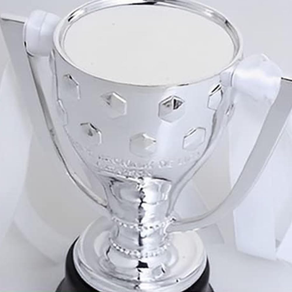 Trofeo De Plata De La Liga Española Trofeo del Campeonato De Fútbol ​​Copa del Rey Réplica De Resina Colección De Aficionados Decoración del Club Muebles para El Hogar,16 * 8 * 13.5cm